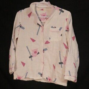 Unbranded | medium | P2P 18 inches measured | Pig Pattern Button-Up Pajama Top